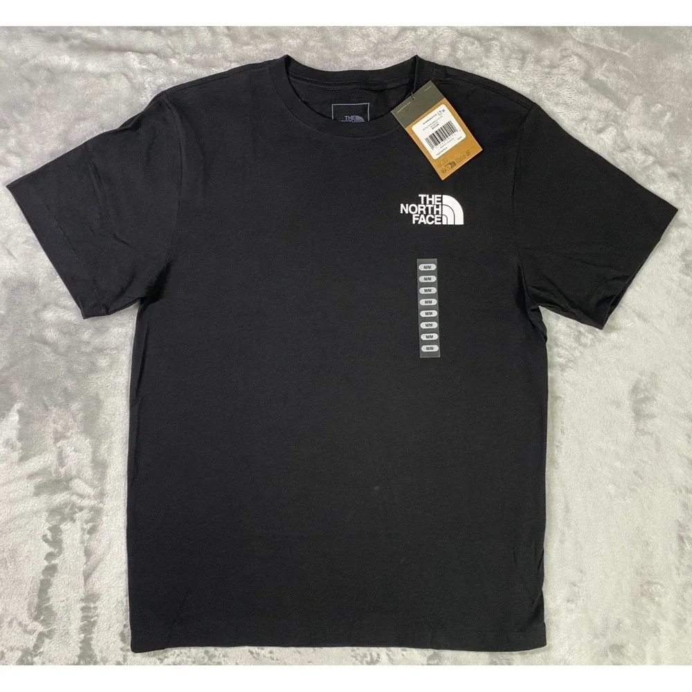 The North Face Throwback Graphic Tee Men Med Black NWT Back Logo NF0A8EBAJK3-M